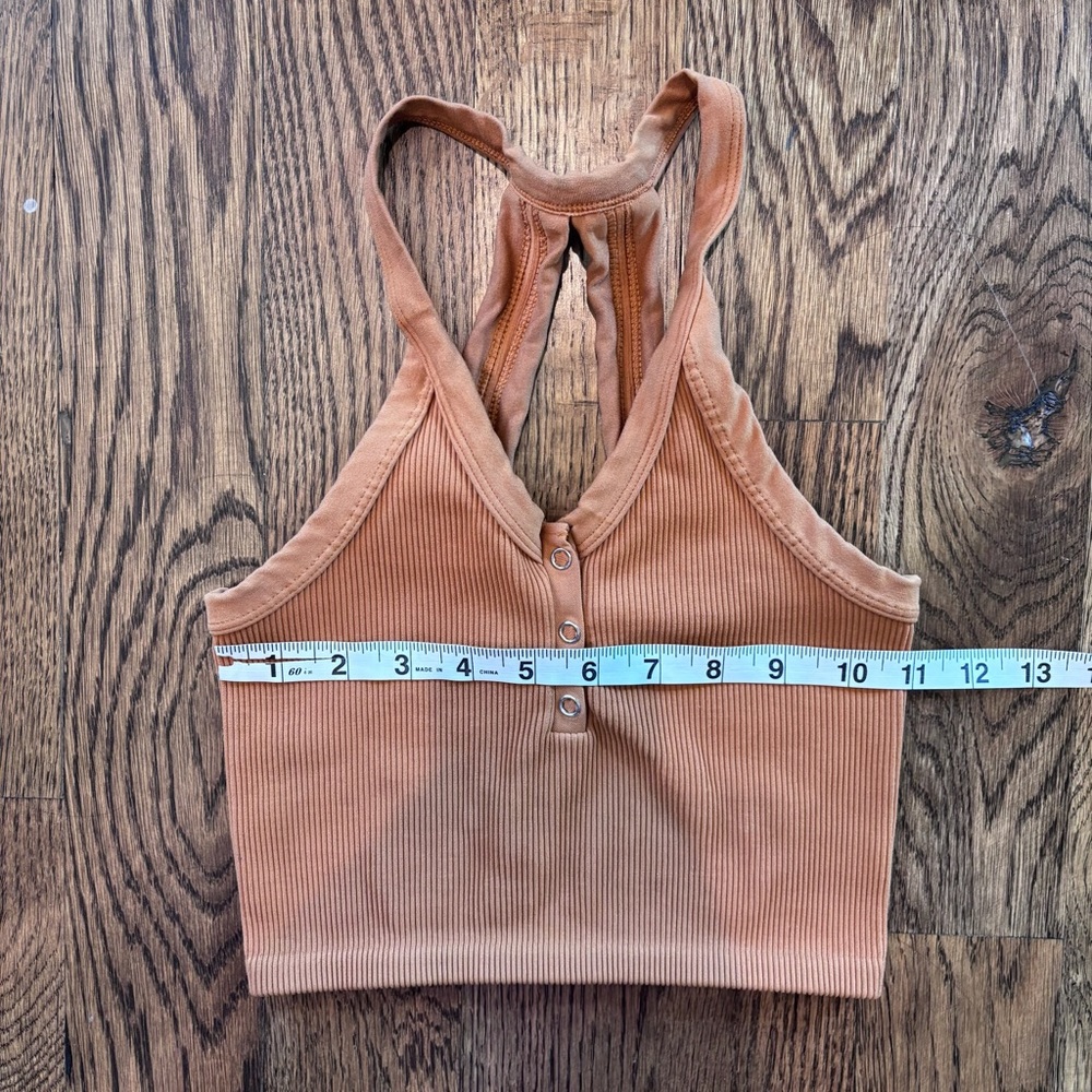 Free People Movement Ribbed Racerback Crop Top in Rust Orange | Brami XS - Picture 4 of 6